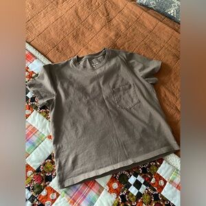 EVERLANE ORGANIC COTTON BOX-CUT POCKET TEE MOCHA S